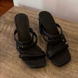 Elegant Black Women's Heeled Sandals